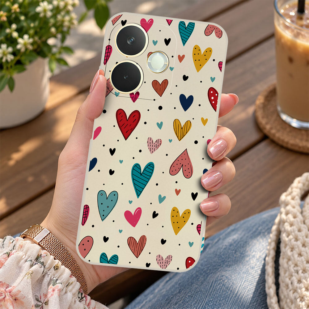 Oppo A5 Pro 5G Cover - Off White - D5 - ONation Petal Whismy Series - HQ Liquid Silicone Soft Case