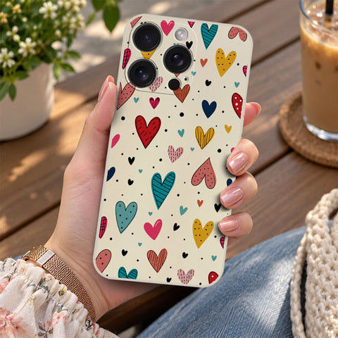 iPhone 15 Pro Cover - Off White - D5 - ONation Petal Whismy Series - HQ Liquid Silicone Soft Case