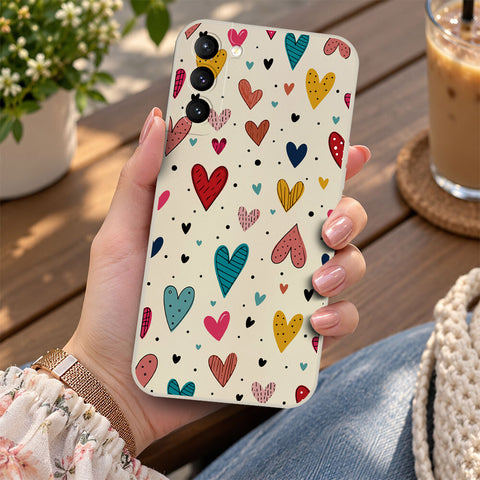 Samsung Galaxy S21 FE 5G Cover - Off White - D5 - ONation Petal Whismy Series - HQ Liquid Silicone Soft Case