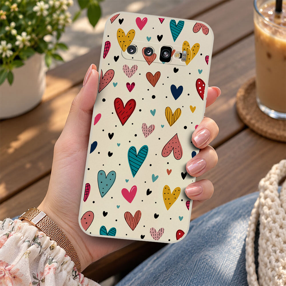 Samsung Galaxy S10 Plus Cover - Off White - D5 - ONation Petal Whismy Series - HQ Liquid Silicone Soft Case