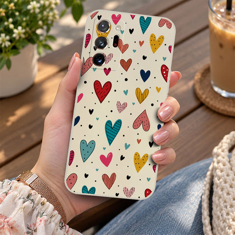 Samsung Galaxy Note 20 Ultra Cover - Off White - D5 - ONation Petal Whismy Series - HQ Liquid Silicone Soft Case