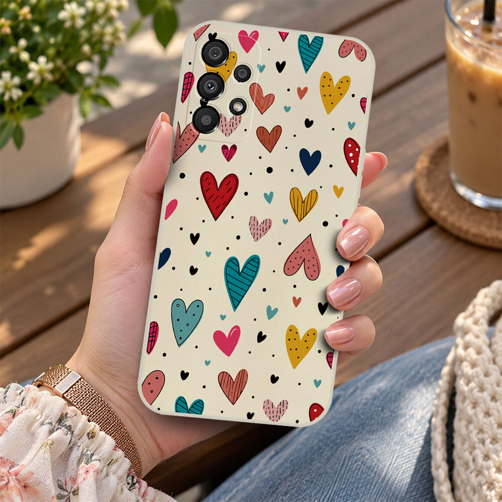 Samsung Galaxy A73 5G Cover - Off White - D5 - ONation Petal Whismy Series - HQ Liquid Silicone Soft Case