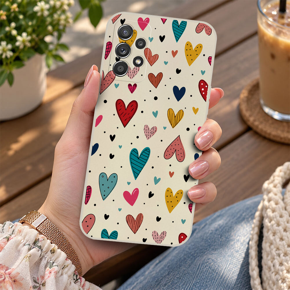 Samsung Galaxy A53 5G Cover - Off White - D5 - ONation Petal Whismy Series - HQ Liquid Silicone Soft Case