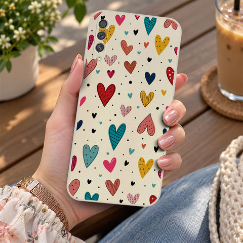 Samsung Galaxy A51 Cover - Off White - D5 - ONation Petal Whismy Series - HQ Liquid Silicone Soft Case