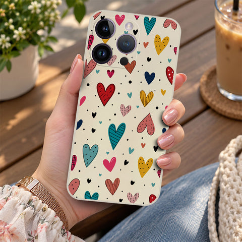 iPhone 14 Pro Cover - Off White - D5 - ONation Petal Whismy Series - HQ Liquid Silicone Soft Case
