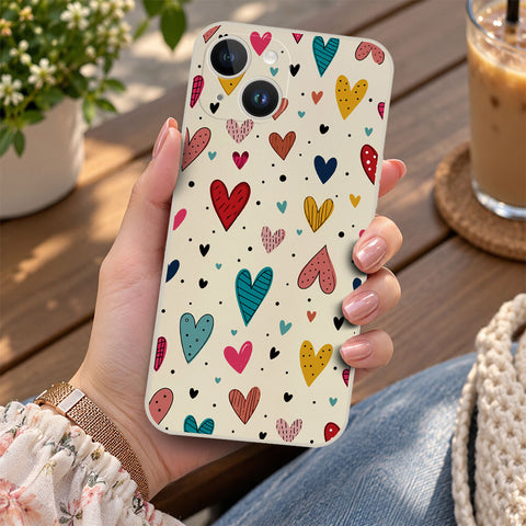 iPhone 14 Plus Cover - Off White - D5 - ONation Petal Whismy Series - HQ Liquid Silicone Soft Case