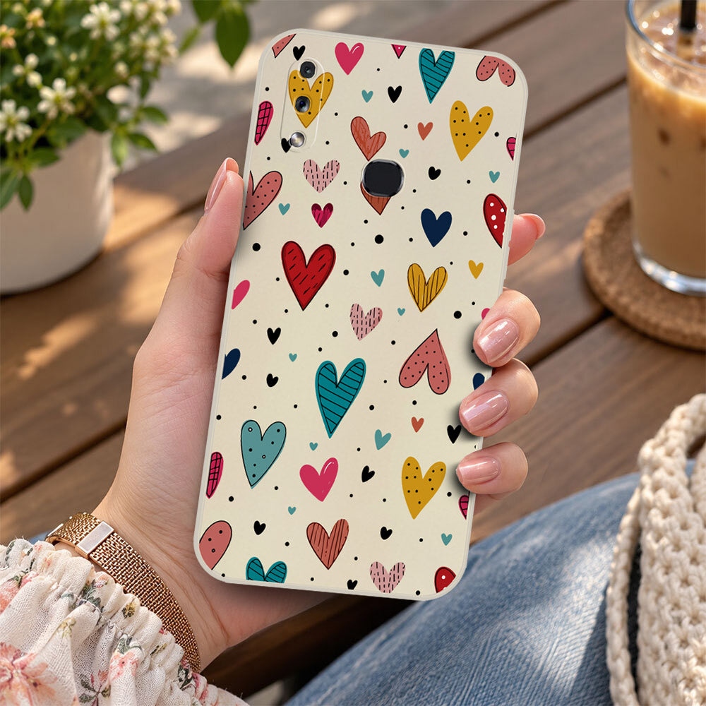 Samsung Galaxy A11 Cover - Off White - D5 - ONation Petal Whismy Series - HQ Liquid Silicone Soft Case