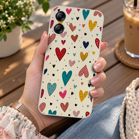 Samsung Galaxy A10s Cover - Off White - D5 - ONation Petal Whismy Series - HQ Liquid Silicone Soft Case
