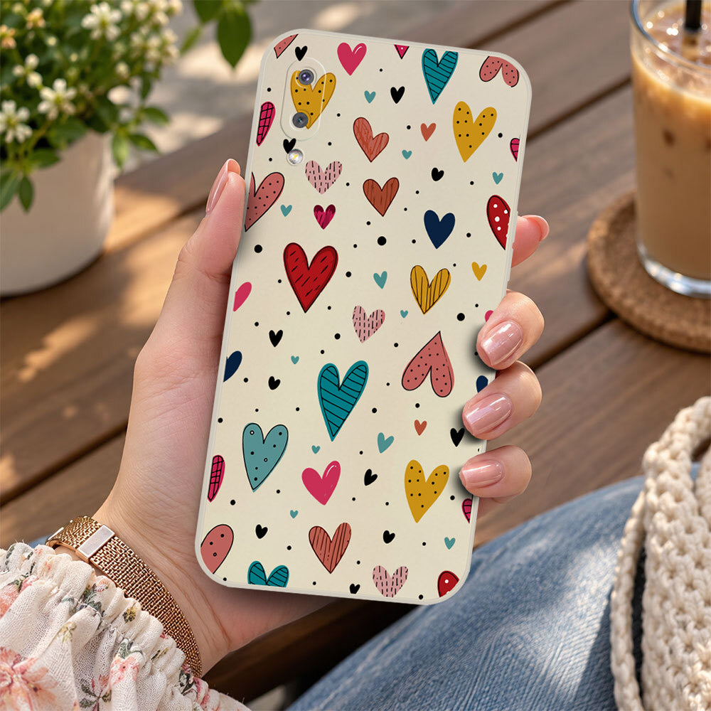 Samsung Galaxy A02s Cover - Off White - D5 - ONation Petal Whismy Series - HQ Liquid Silicone Soft Case