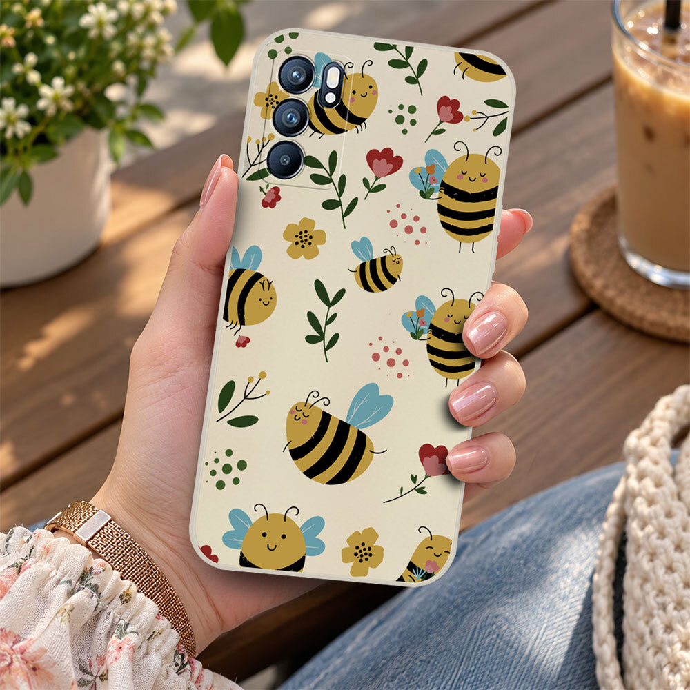 Oppo Reno 7 4G Cover - Off White -D6 - ONation Petal Whismy Series - HQ Liquid Silicone Soft Case