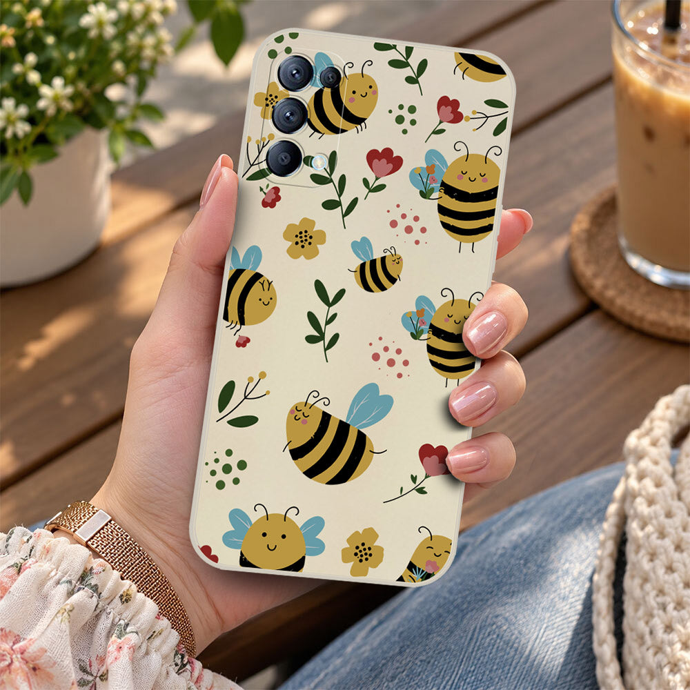Oppo Reno 5 5G Cover - Off White -D6 - ONation Petal Whismy Series - HQ Liquid Silicone Soft Case