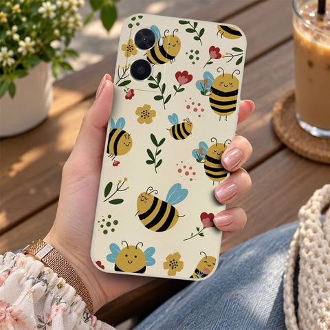 Oppo A52 Cover - Off White -D6 - ONation Petal Whismy Series - HQ Liquid Silicone Soft Case