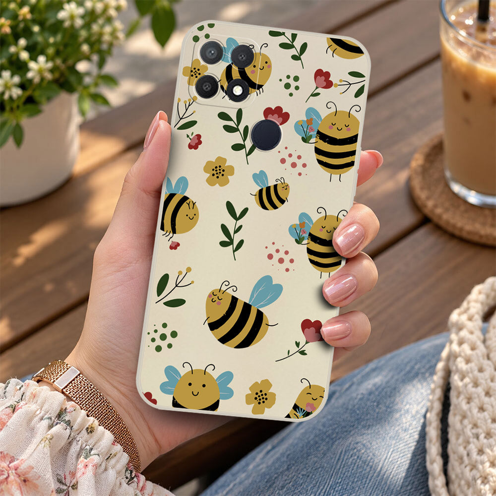 Oppo A36 Cover - Off White -D6 - ONation Petal Whismy Series - HQ Liquid Silicone Soft Case