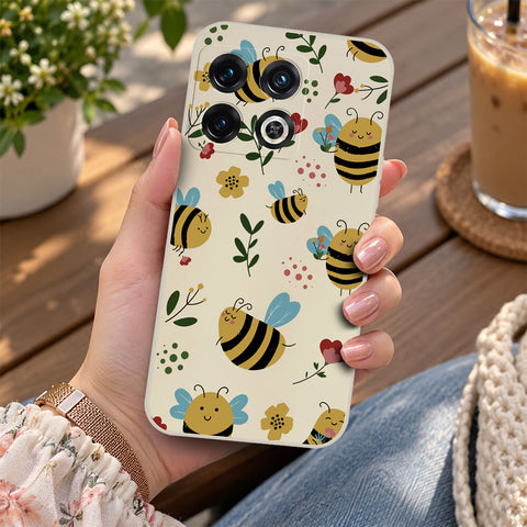OnePlus Nord N20 5G Cover - Off White -D6 - ONation Petal Whismy Series - HQ Liquid Silicone Soft Case