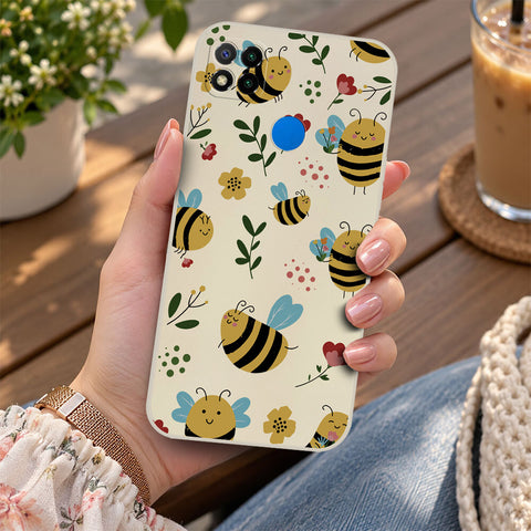 Xiaomi Redmi 10C Cover - Off White -D6 - ONation Petal Whismy Series - HQ Liquid Silicone Soft Case