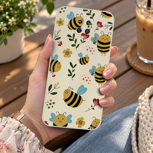 Xiaomi Poco X3 Cover - Off White -D6 - ONation Petal Whismy Series - HQ Liquid Silicone Soft Case