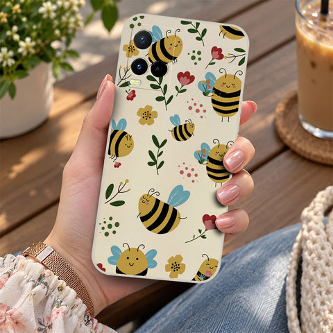 Vivo Y21e Cover - Off White -D6 - ONation Petal Whismy Series - HQ Liquid Silicone Soft Case