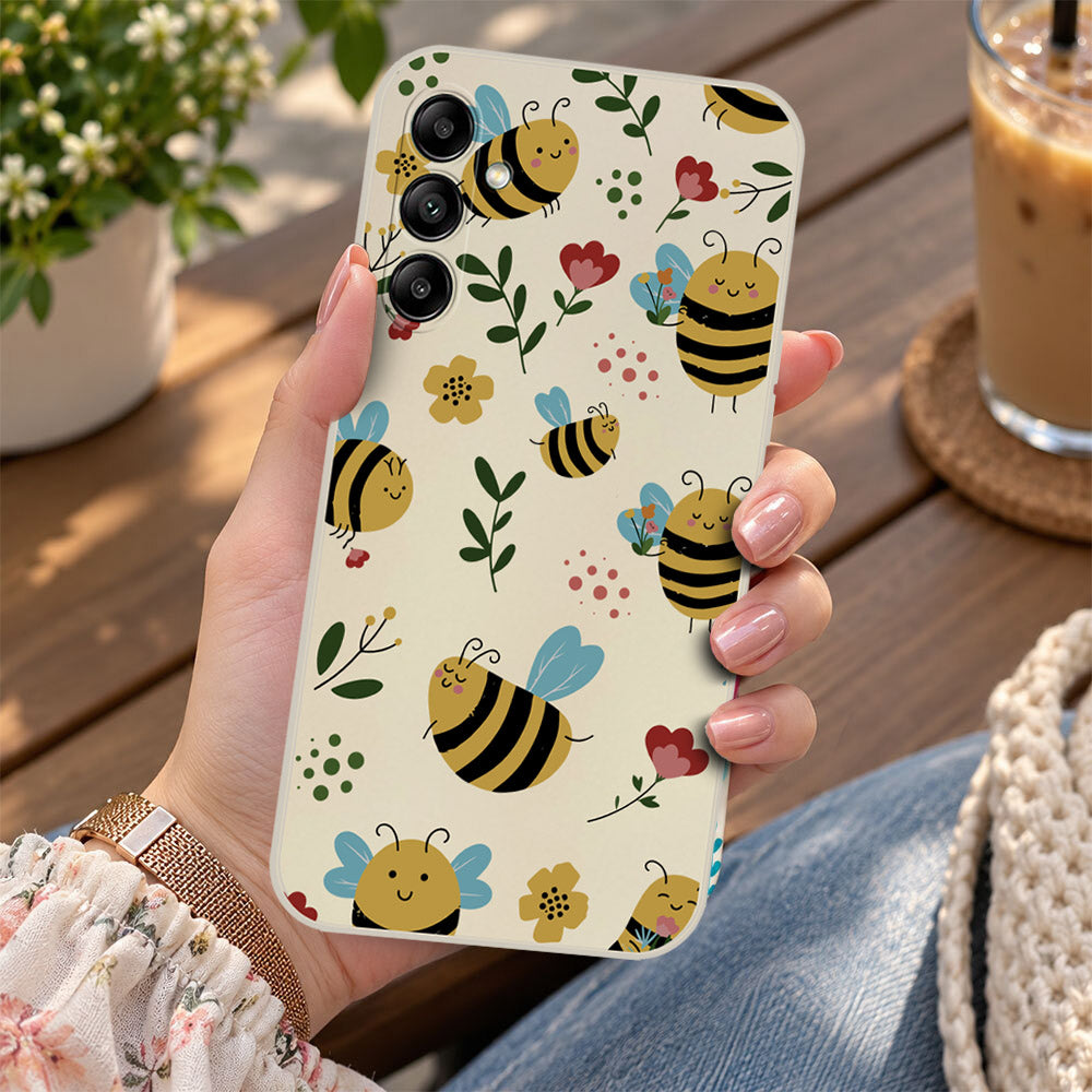 Samsung Galaxy A54 Cover - Off White -D6 - ONation Petal Whismy Series - HQ Liquid Silicone Soft Case