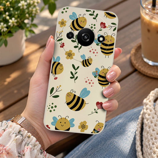 Xiaomi Redmi A3 Cover - Off White -D6 - ONation Petal Whismy Series - HQ Liquid Silicone Soft Case