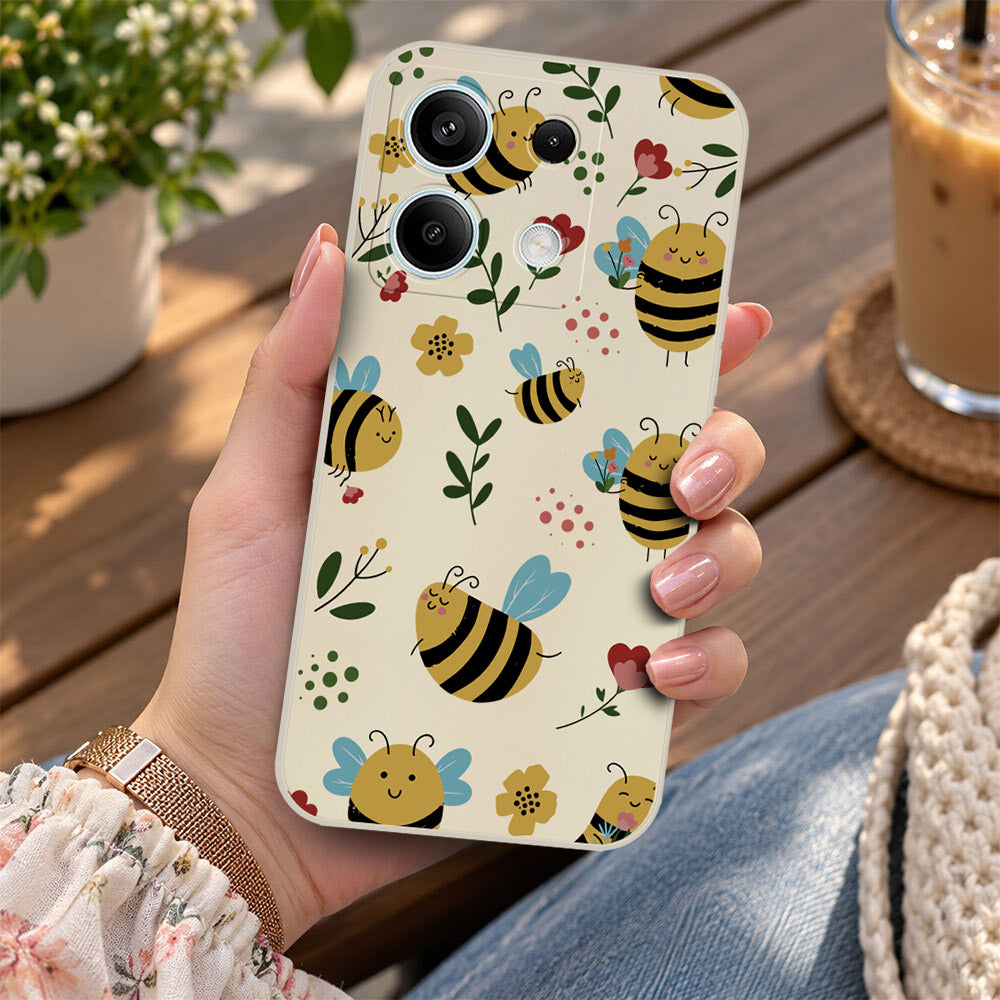 Xiaomi Redmi Note 13 Cover - Off White -D6 - ONation Petal Whismy Series - HQ Liquid Silicone Soft Case