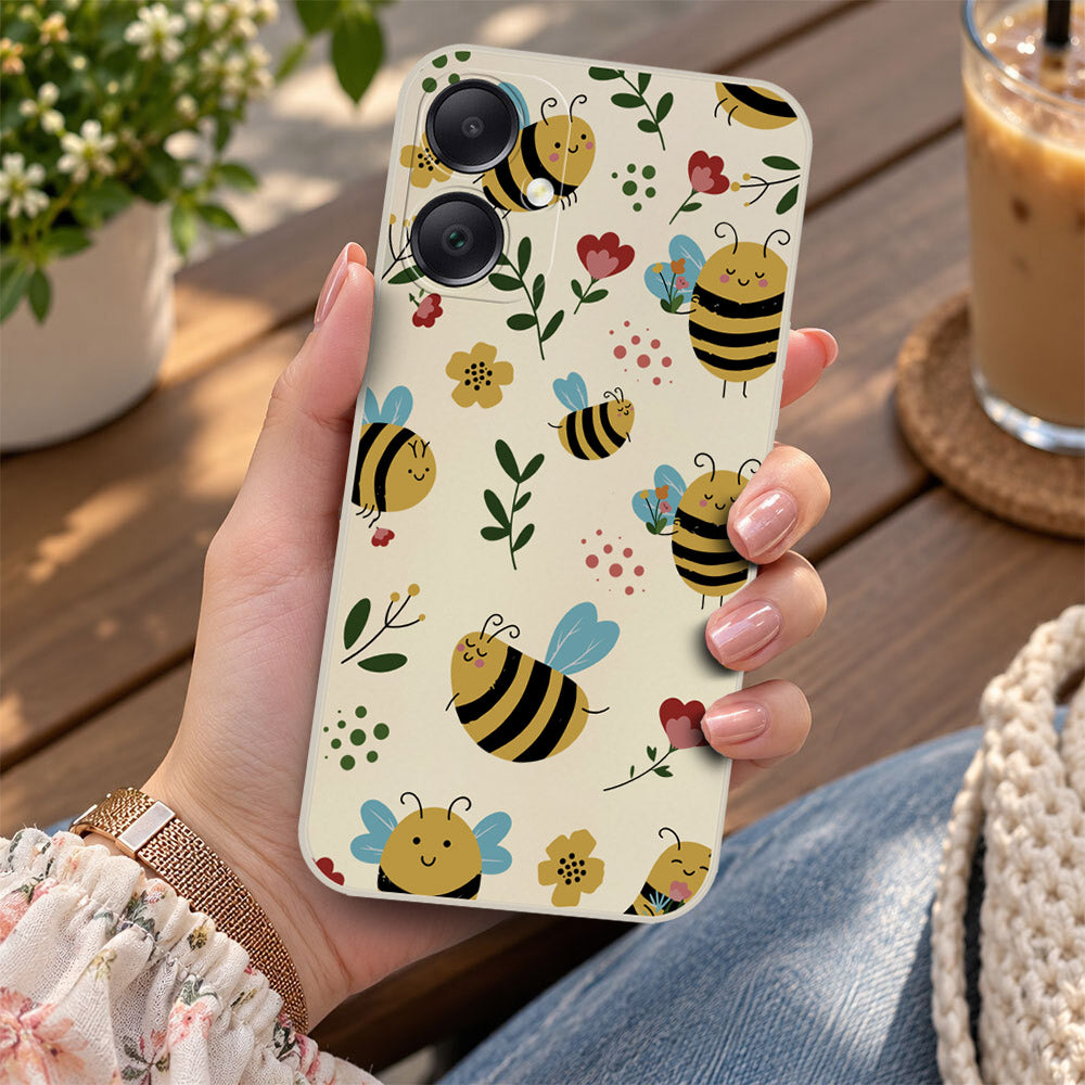 Samsung Galaxy A05 Cover - Off White -D6 - ONation Petal Whismy Series - HQ Liquid Silicone Soft Case