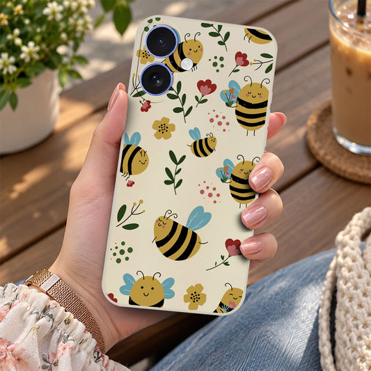 iPhone 16 Plus Cover - Off White -D6 - ONation Petal Whismy Series - HQ Liquid Silicone Soft Case