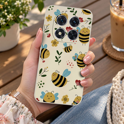 Xiaomi Redmi Note 14 Pro Plus 5G Cover - Off White -D6 - ONation Petal Whismy Series - HQ Liquid Silicone Soft Case