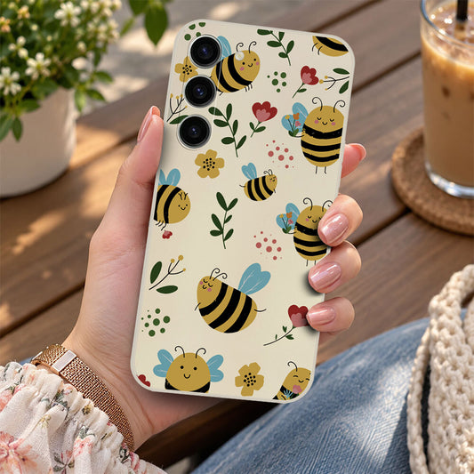 Samsung Galaxy S23 5G Cover - Off White -D6 - ONation Petal Whismy Series - HQ Liquid Silicone Soft Case
