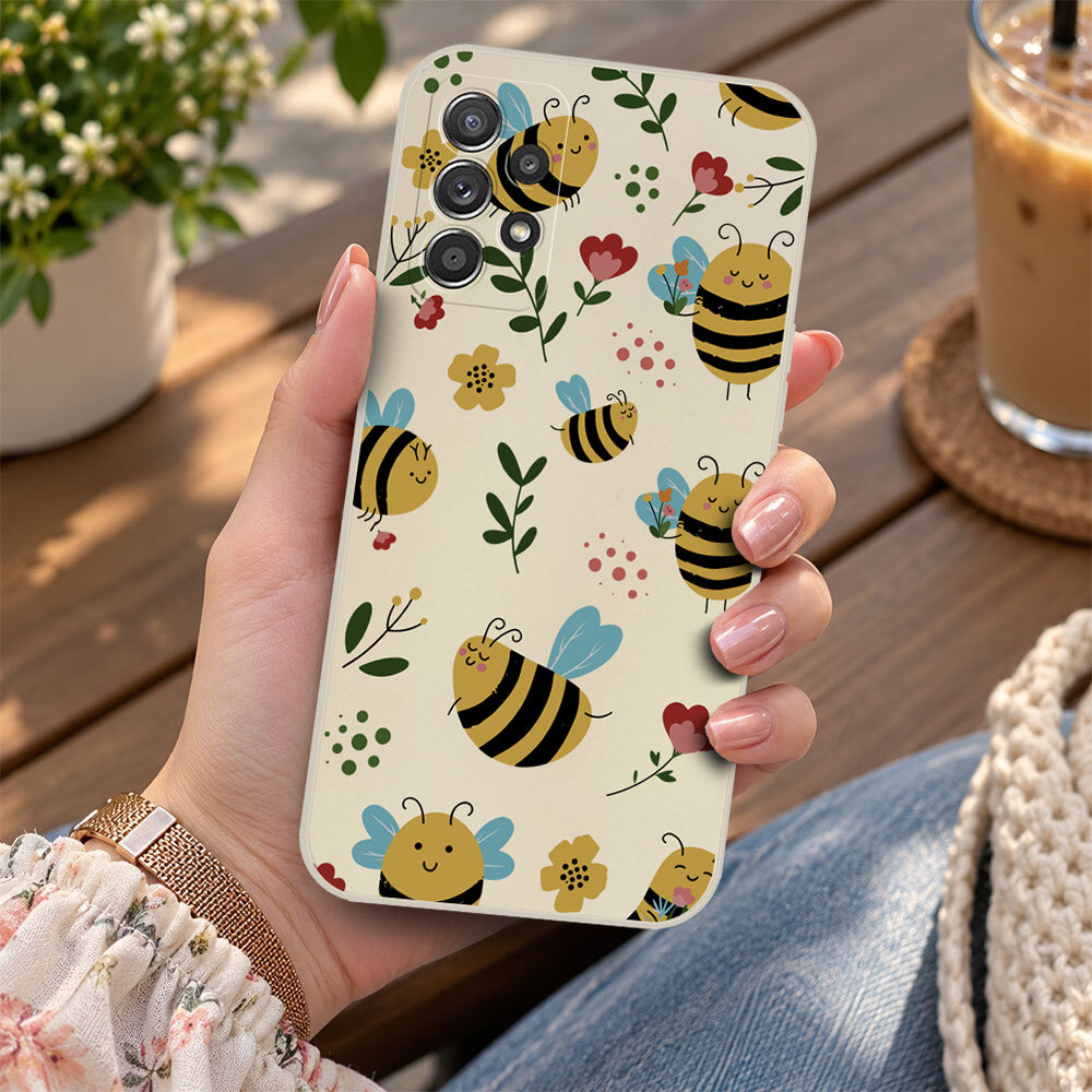 Samsung Galaxy A52s 5G Cover - Off White -D6 - ONation Petal Whismy Series - HQ Liquid Silicone Soft Case