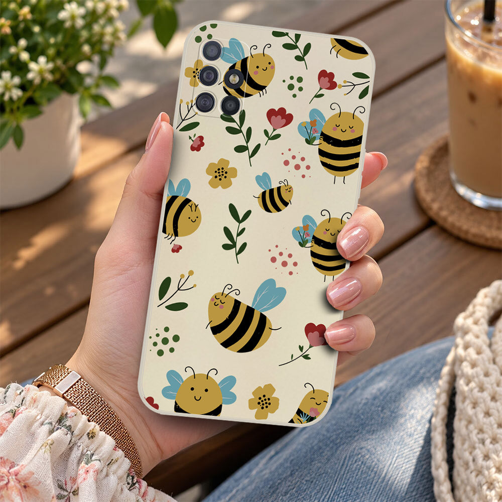 Samsung Galaxy A52 Cover - Off White -D6 - ONation Petal Whismy Series - HQ Liquid Silicone Soft Case