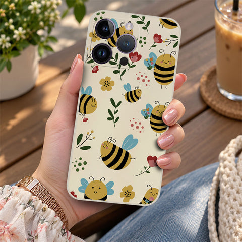 iPhone 14 Pro Cover - Off White -D6 - ONation Petal Whismy Series - HQ Liquid Silicone Soft Case