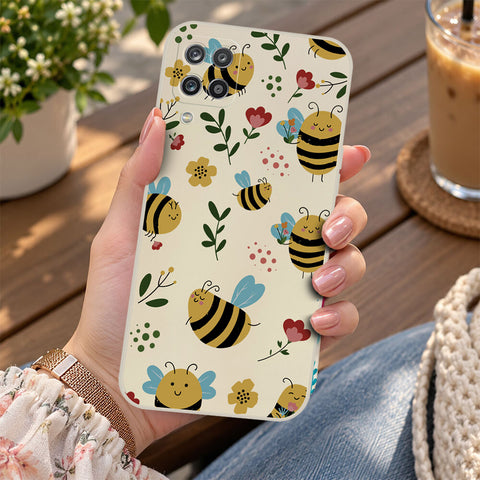 Samsung Galaxy A13 Cover - Off White -D6 - ONation Petal Whismy Series - HQ Liquid Silicone Soft Case