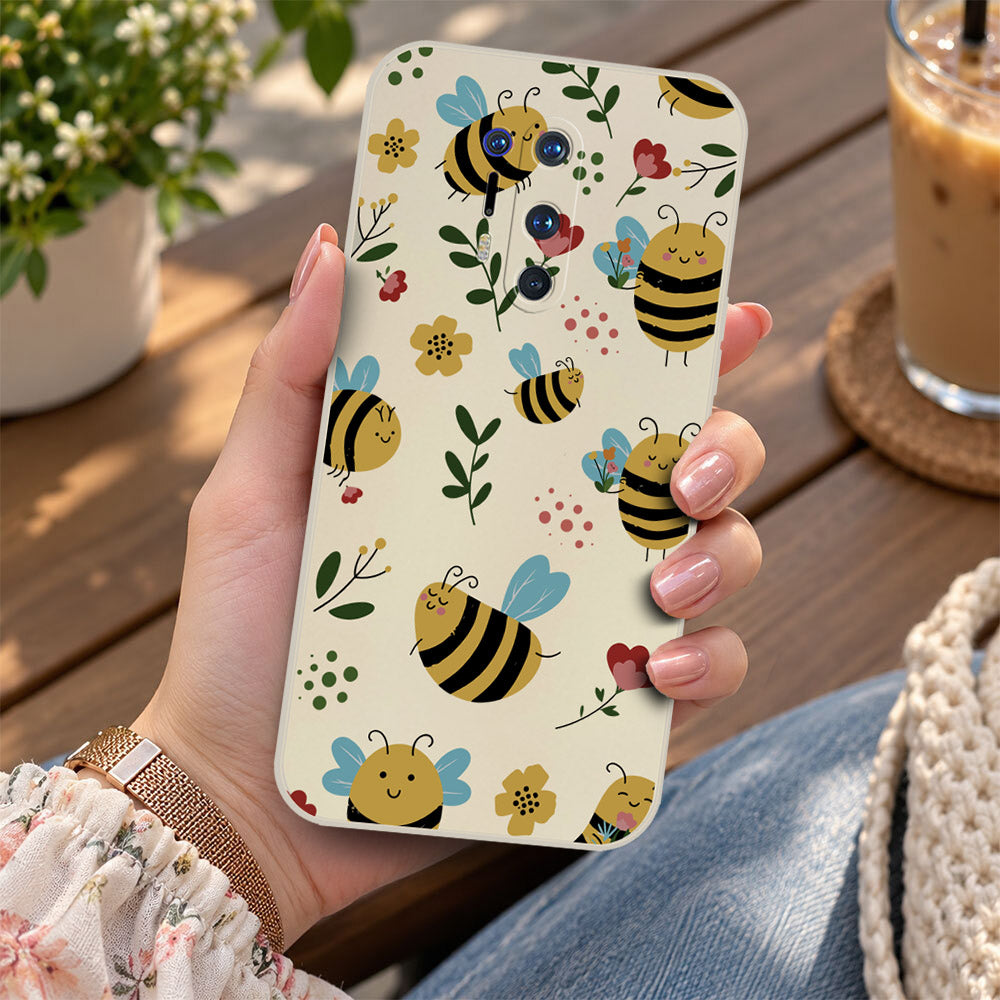 OnePlus 8T Cover - Off White -D6 - ONation Petal Whismy Series - HQ Liquid Silicone Soft Case