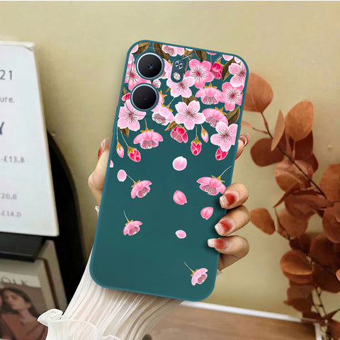 Oppo A5x 4G Cover - Dark Green - D3 - ONation Nature Floral Series - HQ Liquid Silicone Soft Case