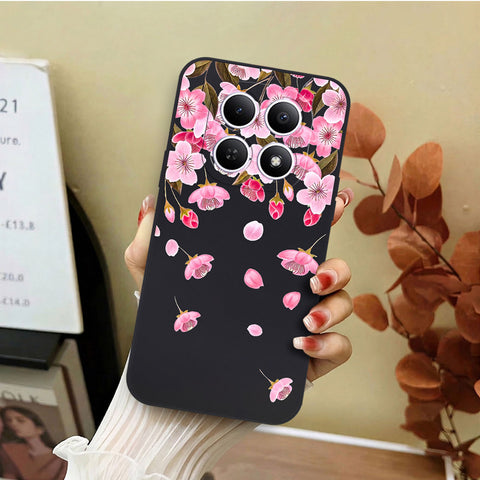 Xiaomi Redmi Note 15 Cover - Black - D3 - ONation Nature Floral Series - HQ Liquid Silicone Soft Case