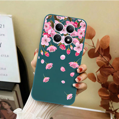 Xiaomi Redmi Note 15 Cover - Dark Green - D3 - ONation Nature Floral Series - HQ Liquid Silicone Soft Case