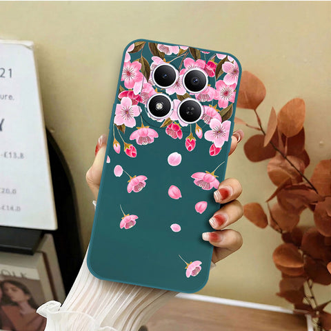 Xiaomi Redmi Note 15 Pro Cover - Dark Green - D3 - ONation Nature Floral Series - HQ Liquid Silicone Soft Case