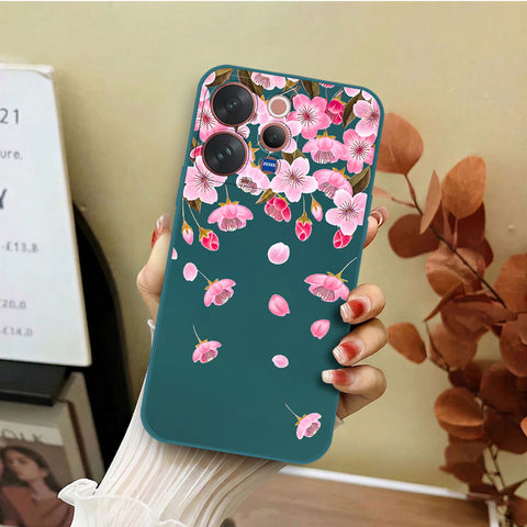 Vivo S50 Cover - Dark Green - D3 - ONation Nature Floral Series - HQ Liquid Silicone Soft Case