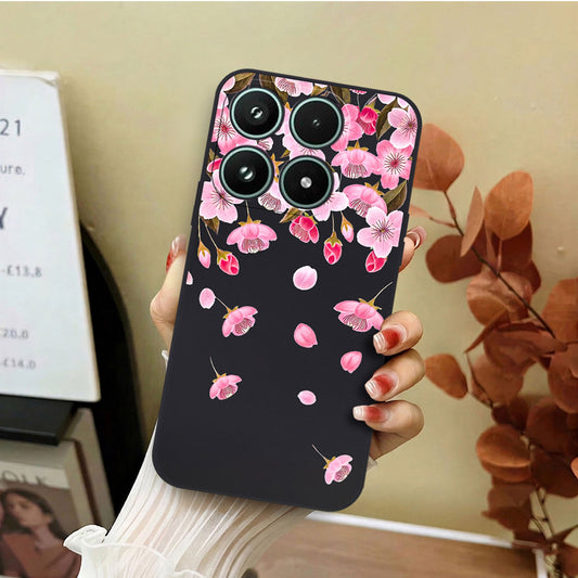 Xiaomi 17 Cover - Black - D3 - ONation Nature Floral Series - HQ Liquid Silicone Soft Case