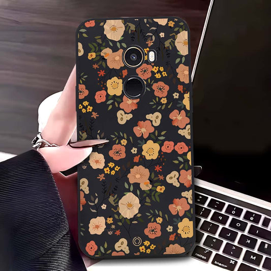 Xiaomi Mi Mix 2 Cover - Black - D3 - ONation Floral Series - HQ Liquid Silicone Soft Case