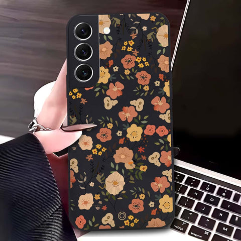 Samsung Galaxy S22 Plus 5G Cover - Black - D3 - ONation Floral Series - HQ Liquid Silicone Soft Case
