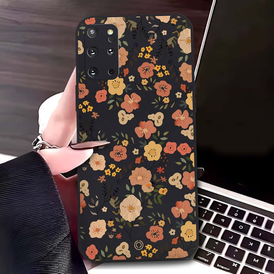 Samsung Galaxy S20 Plus Cover - Black - D3 - ONation Floral Series - HQ Liquid Silicone Soft Case