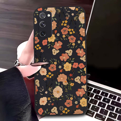 Samsung Galaxy S20 FE Cover - Black - D3 - ONation Floral Series - HQ Liquid Silicone Soft Case