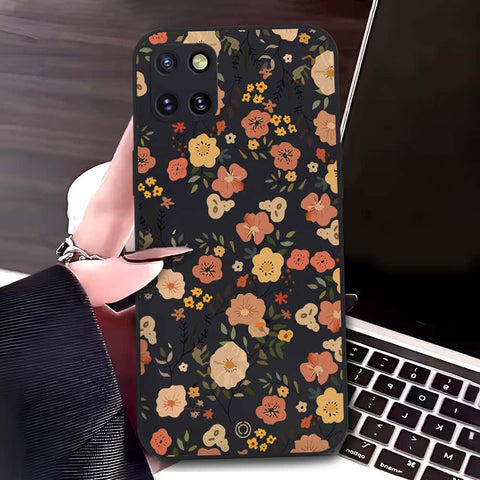 Samsung Galaxy Note 10 Lite Cover - Black - D3 - ONation Floral Series - HQ Liquid Silicone Soft Case