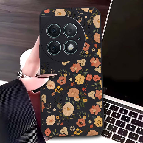 OnePlus Ace 2 Pro Cover - Black - D3 - ONation Floral Series - HQ Liquid Silicone Soft Case