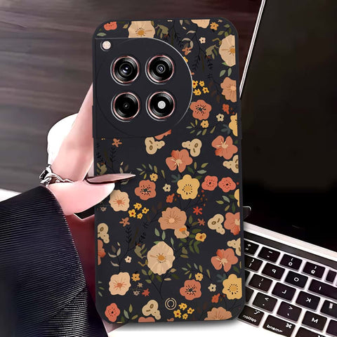 OnePlus Ace 3 Cover - Black - D3 - ONation Floral Series - HQ Liquid Silicone Soft Case