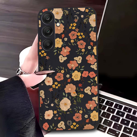Samsung Galaxy S24 Plus Cover - Black - D3 - ONation Floral Series - HQ Liquid Silicone Soft Case