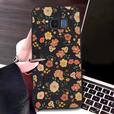 Samsung Galaxy S8 Plus Cover - Black - D3 - ONation Floral Series - HQ Liquid Silicone Soft Case