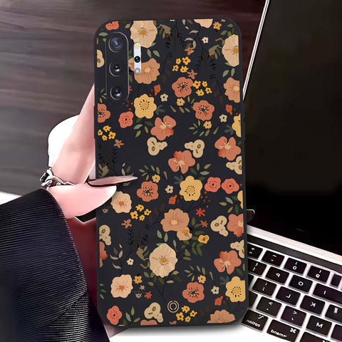 Samsung Galaxy Note 10 Plus Cover - Black - D3 - ONation Floral Series - HQ Liquid Silicone Soft Case