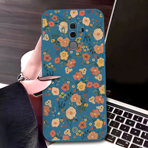 Huawei Mate 10 Pro Cover - Blue - D3 - ONation Floral Series - HQ Liquid Silicone Soft Case